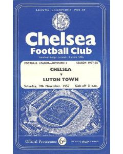Chelsea v Luton Town official programme 09/11/1957