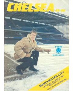 Chelsea v Manchester City official programme 08/03/1986 Canon League, reduced price