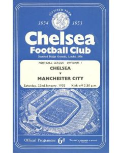 Chelsea v Manchester City official programme 22/01/1955