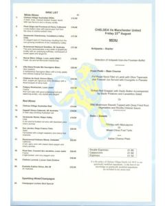 Chelsea v Manchester United menu 23/08/2002