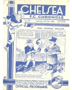 Chelsea v Manchester United official programme 27/02/1937