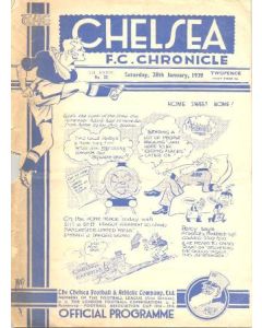 Chelsea v Manchester United official programme 28/01/1939