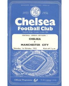 Chelsea v Manchester City official programme 01/10/1955