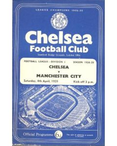 Chelsea v Manchester City official programme 04/04/1959
