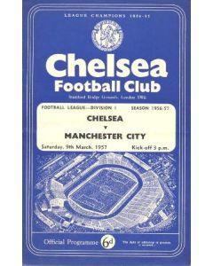 Chelsea v Manchester City official programme 09/03/1957