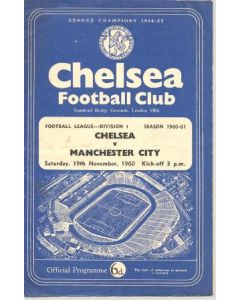 Chelsea v Manchester City official programme 19/11/1960
