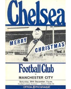 Chelsea v Manchester City official programme 20/12/1969 Football League