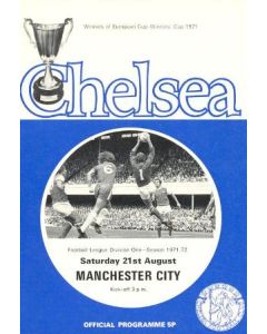 Chelsea v Manchester City official programme 21/08/1971 Football League