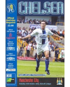 Chelsea v Manchester City official programme 25/10/2003