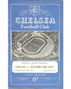 Chelsea v Manchester City official programme 29/04/1953