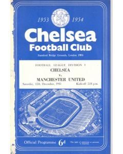 Chelsea v Manchester United official programme 12/12/1953, reduced price