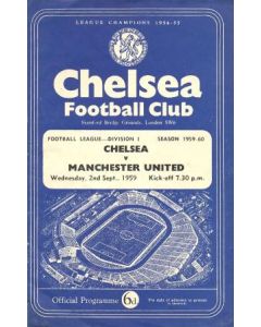 Chelsea v Manchester United official programme 02/09/1959