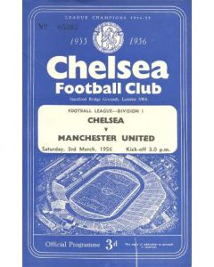 Chelsea v Manchester United official programme 03/03/1956 League Cup