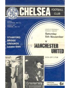 Chelsea v Manchester United official programme 05/11/1966 Football League