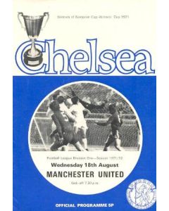 Chelsea v Manchester United official programme 18/08/1971