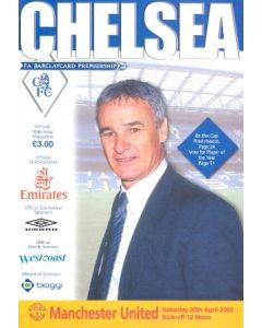 Chelsea v Manchester United official programme 20/04/2002 Premier League