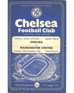 Chelsea v Manchester United official programme 20/12/1958