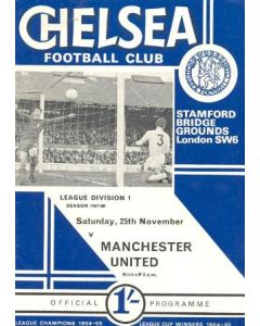 Chelsea v Manchester United official programme 25/11/1967