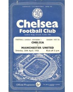 Chelsea v Manchester United official programme 26/04/1958