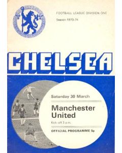 Chelsea v Manchester United official programme 30/03/1974