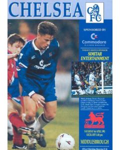 Chelsea v Middlesbrough official programme 03/04/1993