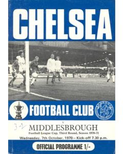 Chelsea v Middlesbrough official programme 07/10/1970 Football League