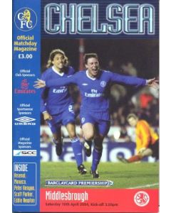 Chelsea v Middlesbrough official programme 10/04/2004 Premier League