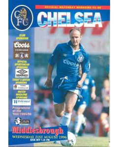 Chelsea v Middlesbrough official programme 21/08/1996 Carling Premiership