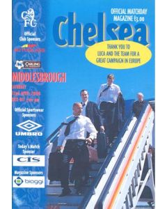 Chelsea v Middlesbrough official programme 22/04/2000 Premier League