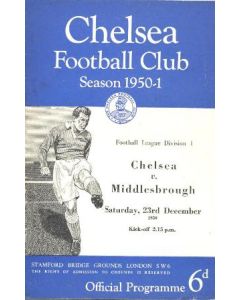 Chelsea v Middlesbrough official programme 23/12/1950