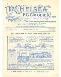 Chelsea v Middlesbrough official programme 30/04/1921