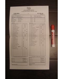 Milan v Chelsea 02/08/2004 handwritten teamsheet, Championsworld Series, Philadelphia 2004