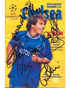 Chelsea v Milan official programme 15/09/1999 Champions League, multi-signed