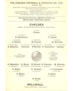 Chelsea v Millwall official programme 08/12/1962
