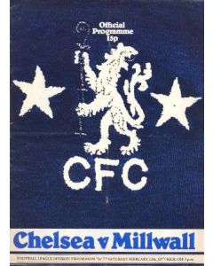 Chelsea v Millwall official programme 12/02/1977