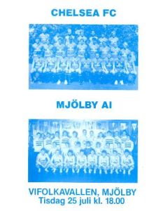 Chelsea v Mjolby official programme 25/07/1989