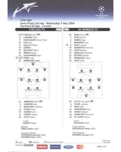 Chelsea v Monaco line-ups 05/05/2004 Champions League Semi-Final