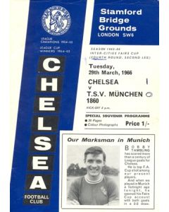 Chelsea v Munich official programme 29/03/1966