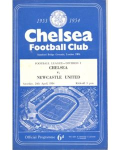 Chelsea v Newcastle United official programme 24/04/1954