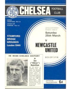 Chelsea v Newcastle United official programme 25/03/1967 Football League