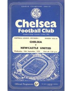 Chelsea v Newcastle United official programme 10/09/1958