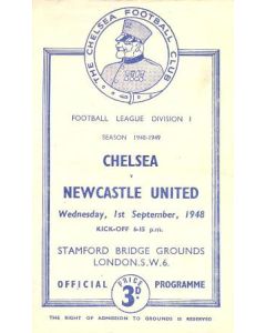Chelsea v Newcastle United official programme 01/09/1948
