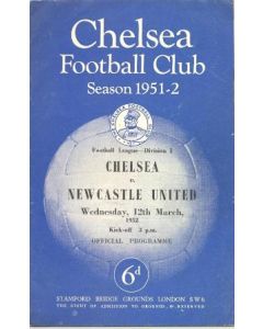 Chelsea v Newcastle official programme 12/03/1952