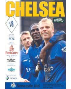 Chelsea v Newcastle United official programme 12/12/2001 League Cup