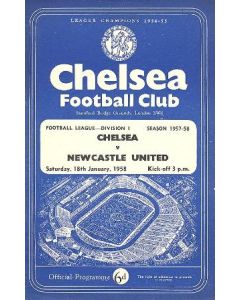Chelsea v Newcastle United official programme 18/01/1958