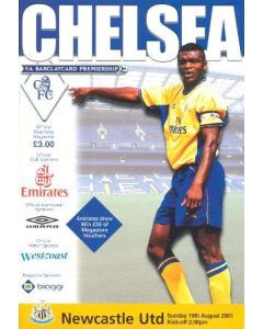 Chelsea v Newcastle United official programme 19/08/2001