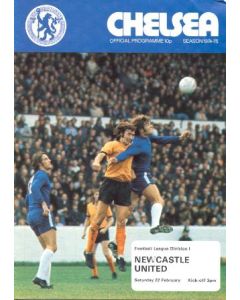 Chelsea v Newcastle United official programme 22/02/1975
