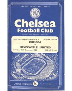 Chelsea v Newcastle United official programme 26/12/1959
