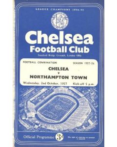 Chelsea v Northampton Town official programme 02/10/1957