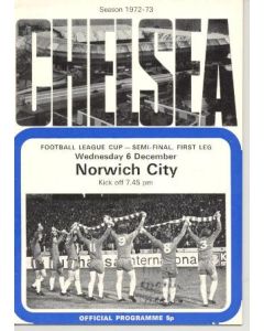 Chelsea v Norwich City official programme 06/12/1972